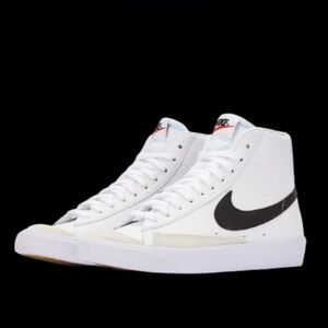 Nike Blazer Mid '77 Womens Size 8.5/Kids 7Y White Black Total Orange